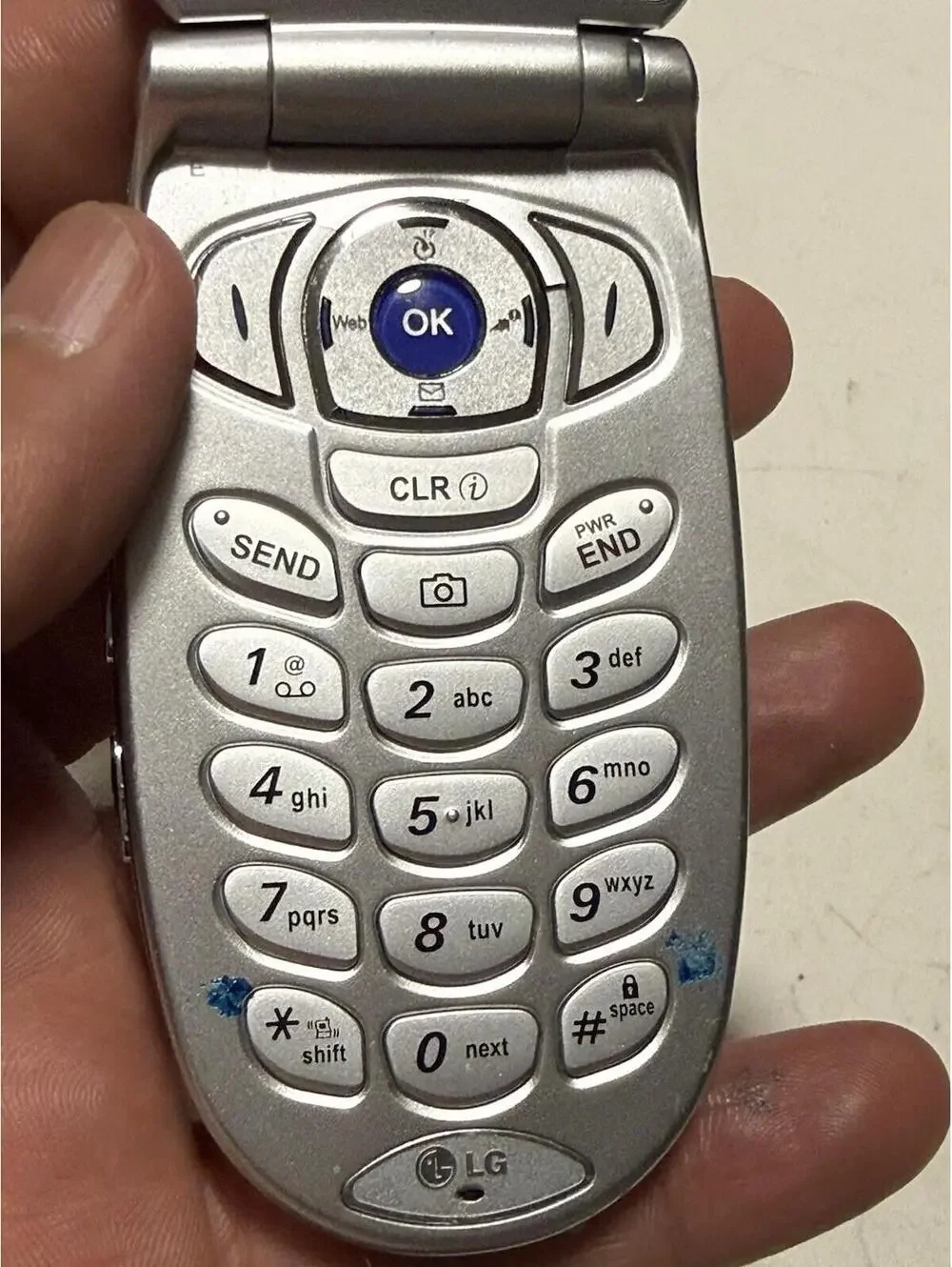 LG VX6000 - Silver and Blue ( Verizon ) Very Rare Cellular Flip Phone - Untested